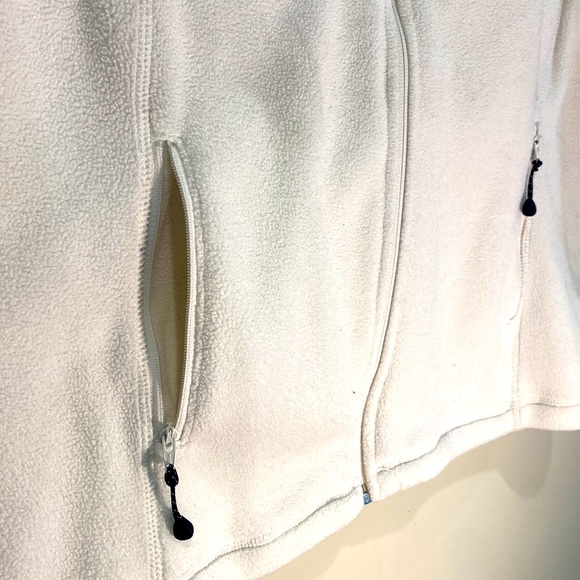 Mens White Fleece Zip up Vest - Picture 3 of 6